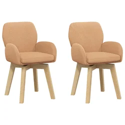 Okretne blagovaonske stolice 2 pcs Bouclé Bež 54 x 58 x 87 cm