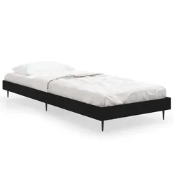 Vidaxl Posteljni okvir črn 75x190 cm inženirski les