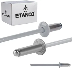 Aluminijaste odprte zakovice 3,2x8 mm RAL 9006