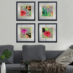 Wallity Set uramljenih slika CAM617140001, 4 dijela