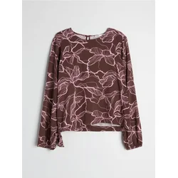Sinsay - Viskozna bluza sa twill završnom obradom i cvetnim motivom - šareno