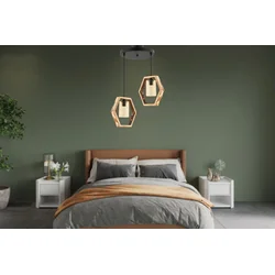 Opviq Luster Hexagon Double B Glass, Crni