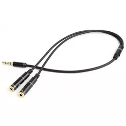 CCA-417M Gembird 2x 3.5 mm(slusalice i mikrofon) Metalni adapter na 1x 3.5mm(4 pin) cable, 0.2m crn