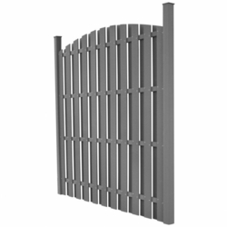 vidaXL WPC Panel ograda Zaobljena Siva
