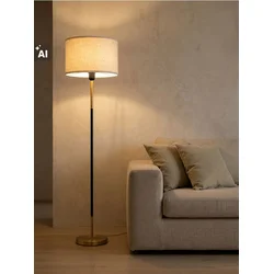 Sinsay - Podna lampa sa platnenim abažurom - zlatni