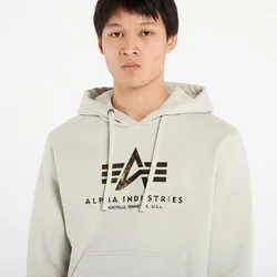 Mikina Alpha Industries Basic Hoodie BL Effect Print Stone M