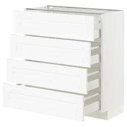 METOD / MAXIMERA Podni element 4 fronta/4 fioke, bela Enköping/bela im. drveta, 80x37 cm