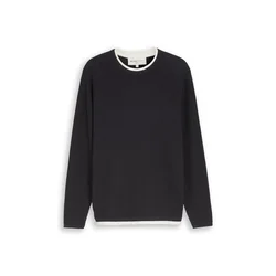 TOM TAILOR DENIM Pulover temno siva/volneno bela