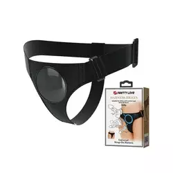Strap On Pretty Love Bobby Harness Briefs, Crni