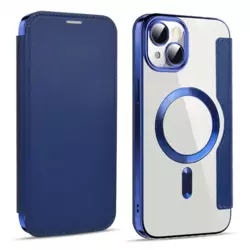 Maska na preklop Coral Mag Case Book za iPhone 15 plava