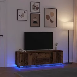 TV ormarići s LED svjetlima 2 kom boja drva 160,5x41x50 cm