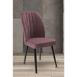 Hanah Home set trpezarijskih stolica Platinum 2 kom, puder roze tkanina Jerry, crne metalne noge