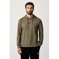 EA7 Emporio Armani pulover s kapuco moški bombaž z elastanom