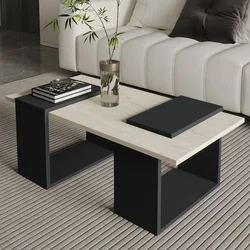 HANAH HOME Sto za dnevnu sobu Matris Travertine Anthracite