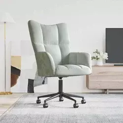 Stolica za opuštanje svjetlosiva baršunasta