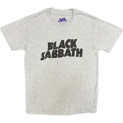 Black Sabbath Black Wavy Logo Grey M Majica