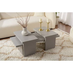 Hanah Home Klub sto Sanctuary, 110x41.5x45cm, Sivi