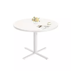 Songmics Jedilna miza okrogla 80x748 cm bela