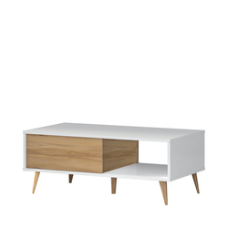 JELA Klub sto VIDA-KLS - kolekcija Vida - Bela lak/Pacifik orah lak - 111x43x60 cm