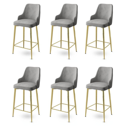 HANAH HOME Set 6 barskih stolica Enox Grey Gold