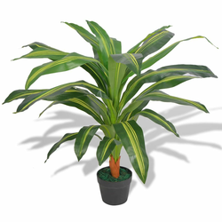 vidaXL Umetna rastlina dracena v loncu 90 cm zelene barve
