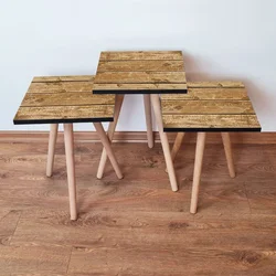 Hanah Home Set klub stočića 3Shp207, 3 komada, Šarena