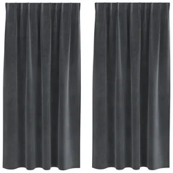 Zavjese za zamračivanje 2 pcs Svijetlo siva 140 x 175 cm Baršun