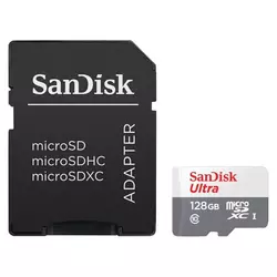 SDXC SANDISK MICRO 128GB ULTRA, 100MB/s, UHS-I, C10, adapter