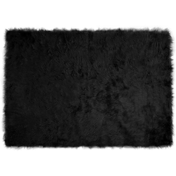 Tepih od umjetne ovčje kože TAFALLA Crna 140 x 200 cm Poliester