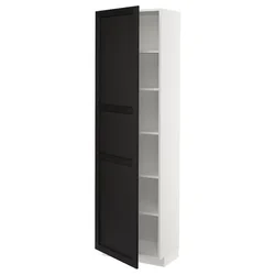 METOD Visoki element s policama, bela/Lerhyttan crno bajcovano, 60x37x200 cm