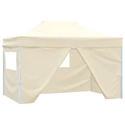 VIDAXL paviljon s 4 stranicami Pop-Up (3x4.5m), kremno bel
