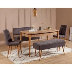 HANAH HOME Trpezarijski set Vina 0701 4 AnthraciteAtlantic