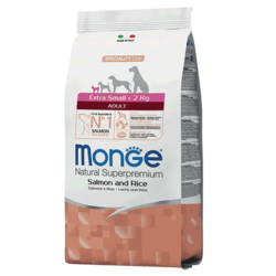 Monge Monoprotein Extra Small Adult, Losos i Pirinač, 2.5 kg