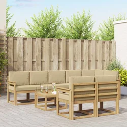 Set vanjskih sofa 9 kom. Bijela i bež Poliester