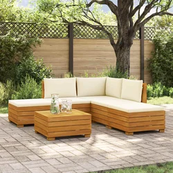 Set vanjskih sofa s jastukom 6 Komad Smeđa Čvrsto drvo akacije