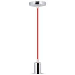 Kabl za napajanje 1xE27/60W/230V crvena/sjajni hrom