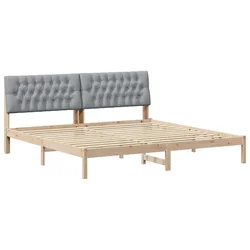 Vidaxl Posteljni okvir z oblazinjenim vzglavjem Rjava 200 x 200 cm