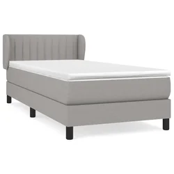 Vidaxl Box spring postelja z vzmetnico svetlo siva 90x190 cm blago