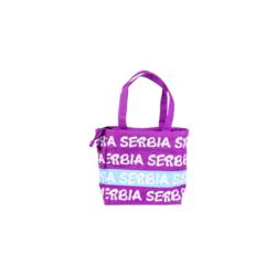 SERBIA ART Ženska mini torba Serbia Ljubičasta, Plavi okvir