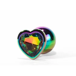 Metal rainbow heart plug M