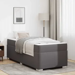 vidaXL Konstrukcija postelje Siva 90 x 200 cm PVC