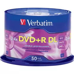 DVD+R Verbatim 8,5 GB 2,4X Dual Layer 50/1