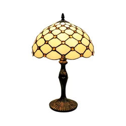 BRILAGI - Tiffany vitražna stona lampa IVORY SMOOTH 1xE27/60W/230V