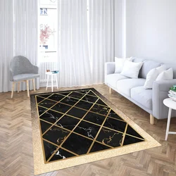 Conceptum Hypnose tepih CG_215, Pravougaoni, 100 x 140 cm, Crna i zlatna boja