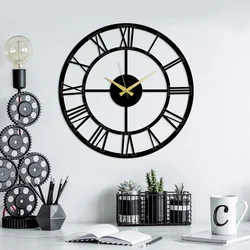 WALLXPERT Dekorativni metalni zidni sat Pari black