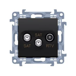 Dvojna satelitska antenska vtičnica SAT-SAT-RTV (modul), 1x vhod: 5 MH