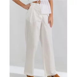 Sinsay - Wide leg pantalone - krem
