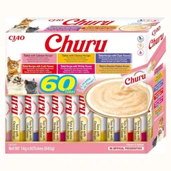 Inaba Cat Churu Purée, okusi s tuno – 60 x 14 g