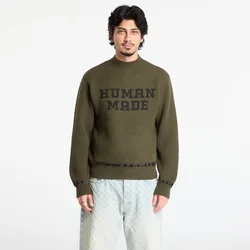 Pulover HUMAN MADE Moc Neck Knit Sweater UNISEX Olive Drab XL