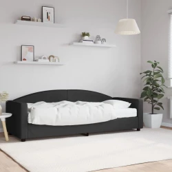 Dnevni krevet s madracem crni 80 x 200 cm od tkanine